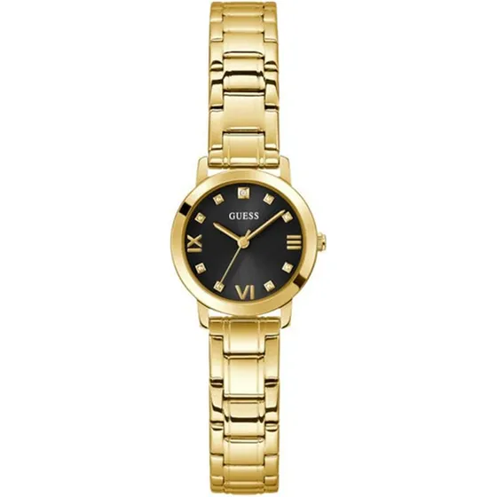 Reloj Mujer Oro Y Negro 28mm Marca Guess
