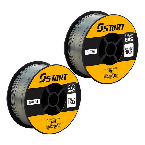 Arame Para Solda Mig Uso Sem Gás 0.8mm - Kit 2 Rolos De 1 Kg E71t-gs Start