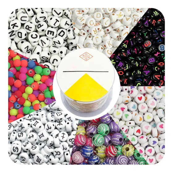 Kit Acrílicos 7 Diseños Letras Pulseras Collares Bisutería