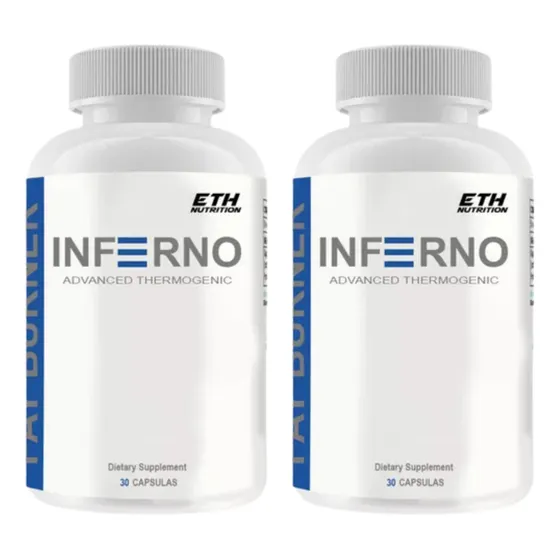 2 Potes X 30 Pastillas Inferno Para Adelgazar Rápido Quema Grasa Eth Nutrition