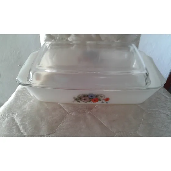 Bandeja Refractario Multiuso De Vidrio Decorada En Oferta