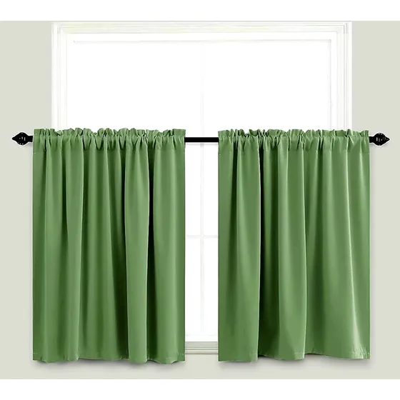 Juego Cortinas De Tela 140x120 P Ventana Chica Cocina Baño