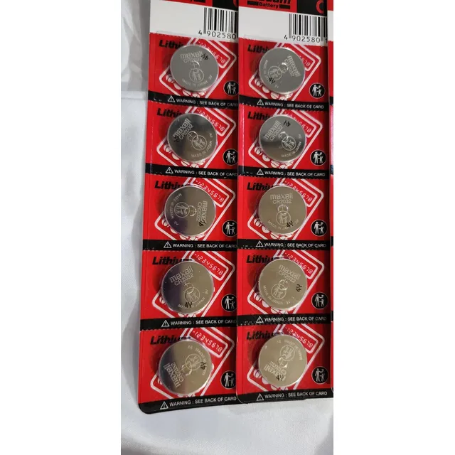 Pila Maxell Cr2032 De Lithium 3v Batería Pack De 10 Unidades