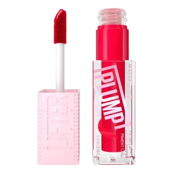 Maybelline Gloss Rellenador De Labios, Lifter Plump, Tono Red Flag 004, 5.4ml