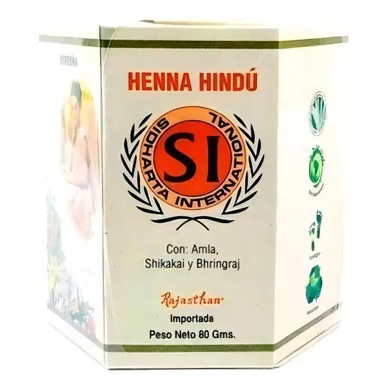 Tintura permanente Sidharta International Tinte Natural Henna Hindú tono café para cabello