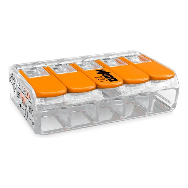 Conector De Empalme Wago 5 Salidas Compacto