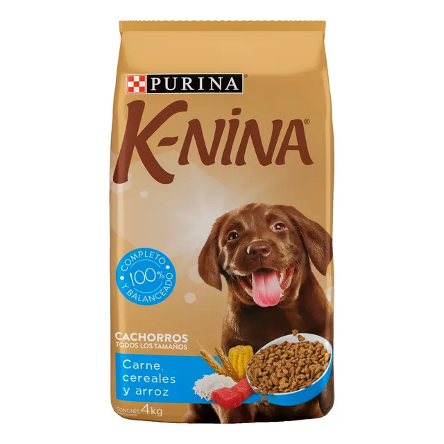 Alimento Perro Purina K Nina Cachorro Carne Arroz Cereal 4kg