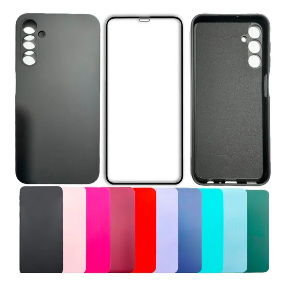Película 3d + Capa Silicone Veludo Para Galaxy A25 5g A256e