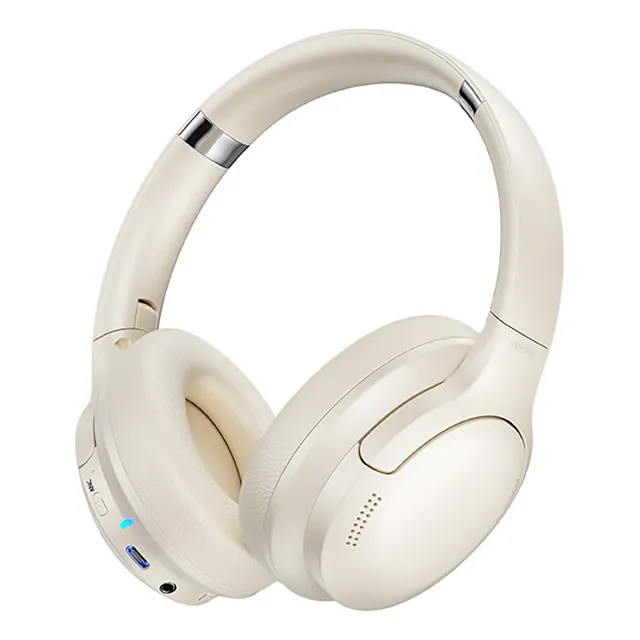 Audífonos Inalambricos Bluetooth Wekome M11 Anc Diadema Color Blanco Luz Azul