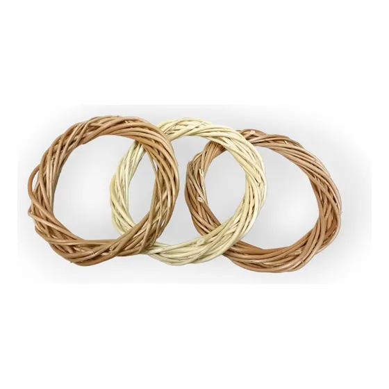 Corona Rosca Navideña Mimbre Decoración Puerta X2 Unid 25cm 