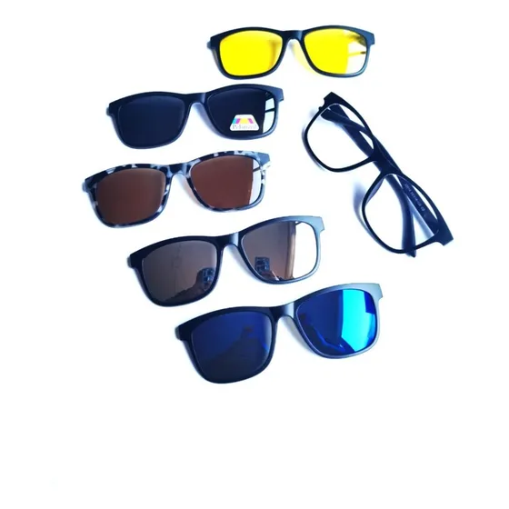 2201a- Lentes Magnéticos Opticos/sol Con Filtro Uv400 5 En1