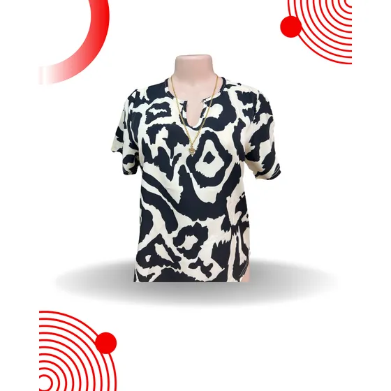 Blusa Dama Manga Corta Estampada