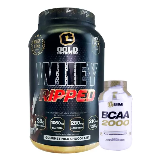 Whey Ripped + Bcaa 2000 Combo Gold Nutrition. Outlet