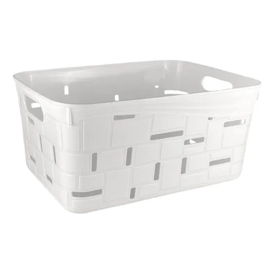Cesta Organizadora Plástica 27,5x19,5x13cm Blanca