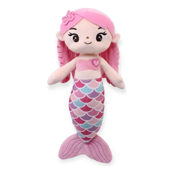 Sirena De Peluche Rosa Suave Muñeca Juguete De 39cm Alto