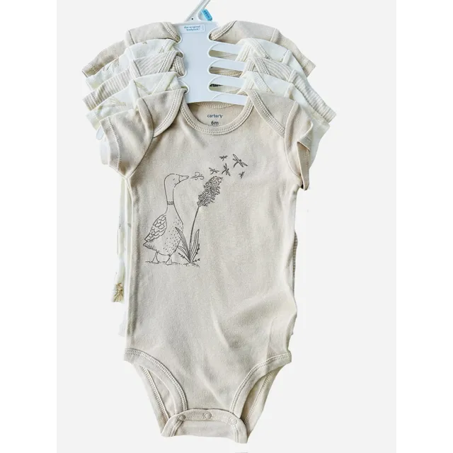 Carter's Pack 5 Bodys Bebé Liso Y Rayas Musculosa