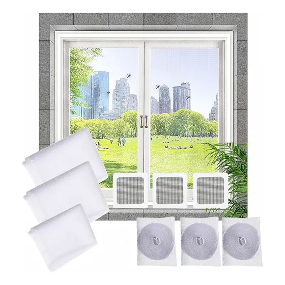 Kit Malla Mosquitera Ventana/ Ajustable/ Velcro/ Reparar