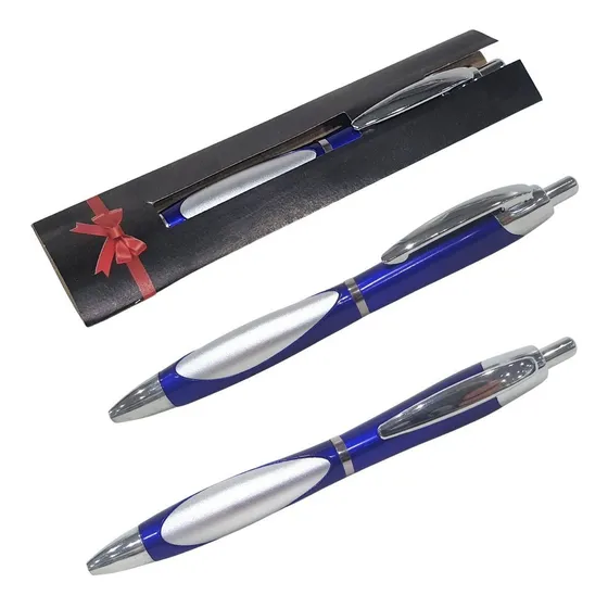 Bolígrafo Retráctil Plástico Pack X24 C/estuche Apto Grabad Exterior Azul