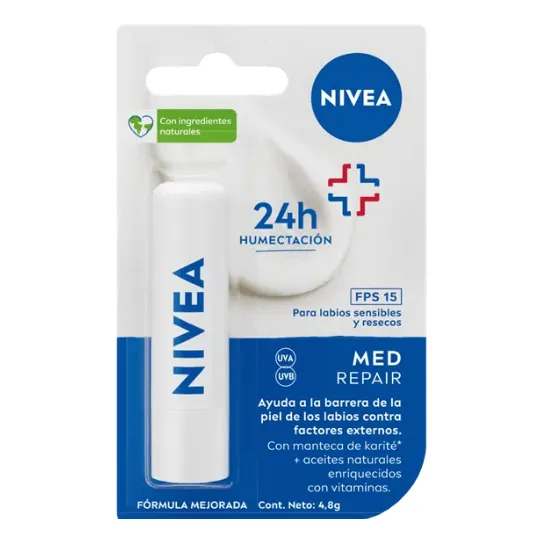 Bálsamo Labial Protector Med Repair FPS 15 4,8gr Nivea