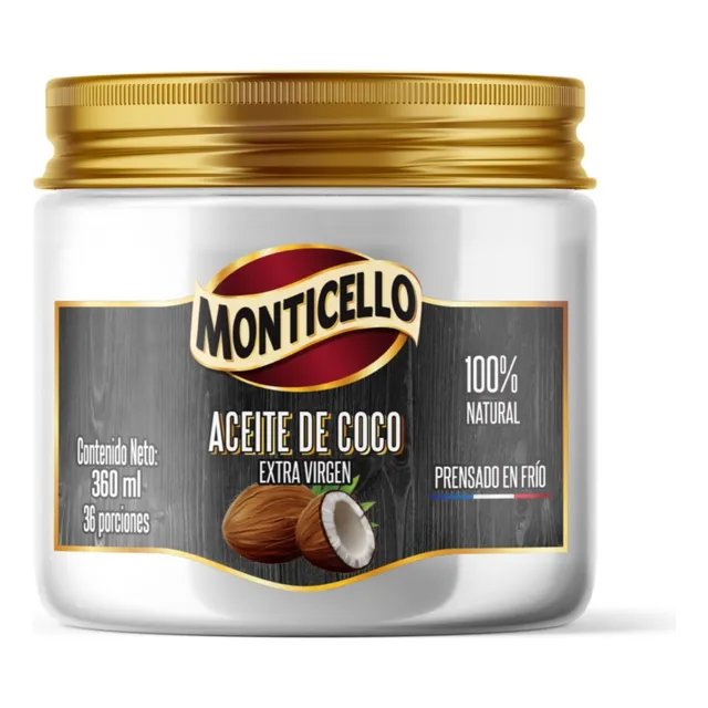 Aceite De Coco Virgen  Monticello 360 - L a $41000