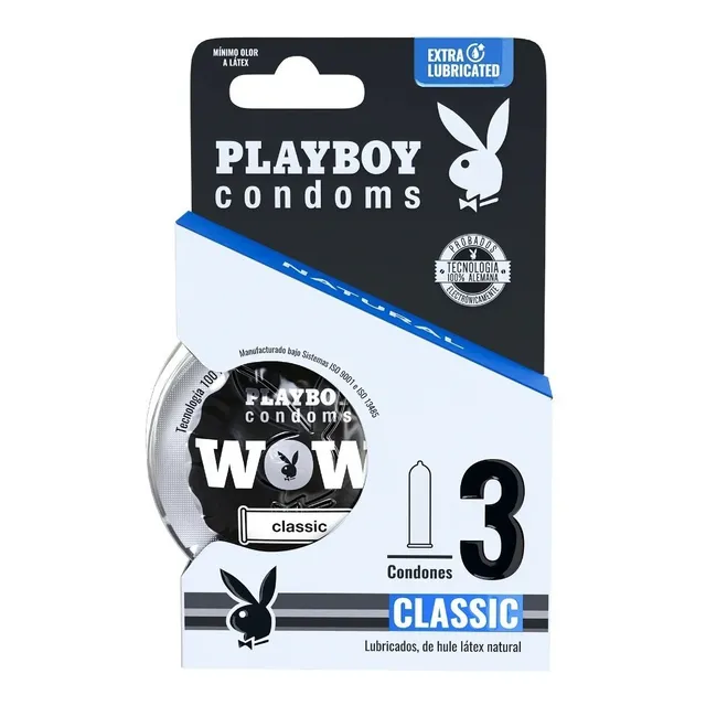 3 Condones Playboy Condoms Clásico Preservativos Lubricados
