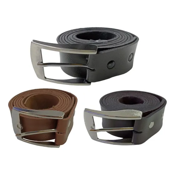 Kit 3 Cintos Social Masculino Plus Size 1,60 Varias Cores