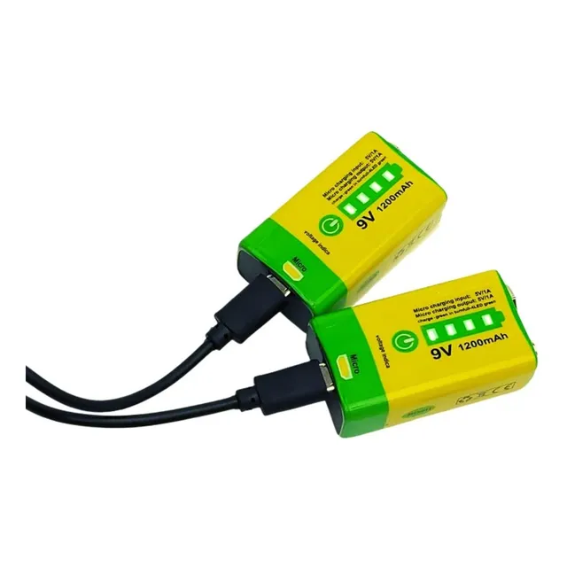 2 Baterias 6f22 9v Usb Recargable 1200mah Pila Cuadrada
