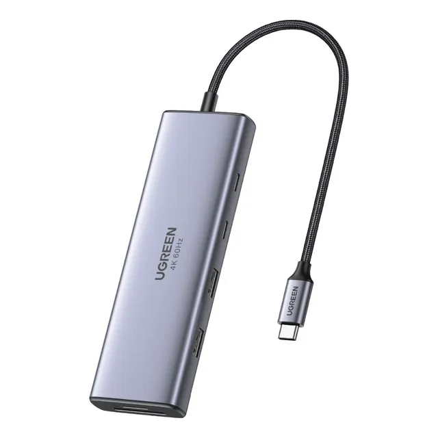 Hub 9 En 1 Ugreen 2 Usb-a, 3 Usb-c, 1 Hdmi 4k/60hz, Sd/tft