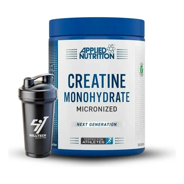Creatina Monohidrata Applied Nutrition 500gr + Shaker Sin Sabor