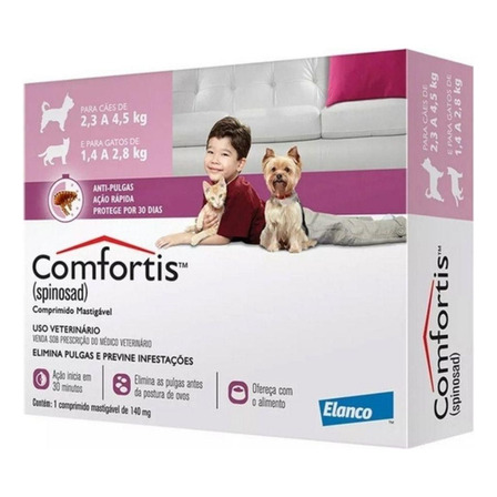 Antipulgas Comfortis Cães 2,3-4,5kg E Gatos 1,4-2,8kg 1 Cp Cor Roxo Antipulgas Comfortis Cães 2,3-4,5kg E Gatos 1,4-2,8kg 1 Cp Cor Roxo