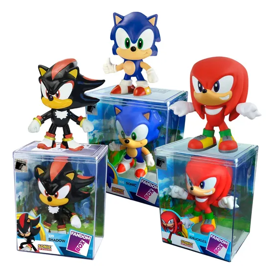 Kit 3 Bonecos Fandom Box Coleção Vinil Sonic Knuckles Shadow