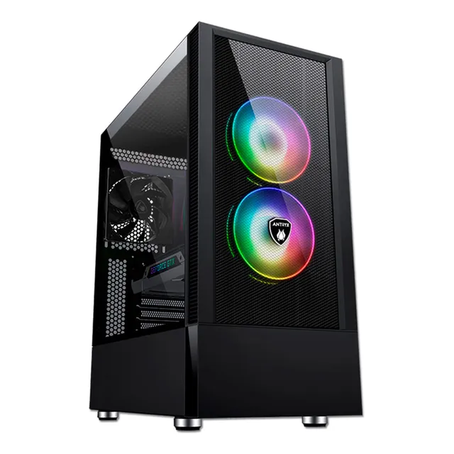 Gabinete Antryx Rx-460 Usb 3.0 2 Ventiladores Argb Sin Fuent Color Negro