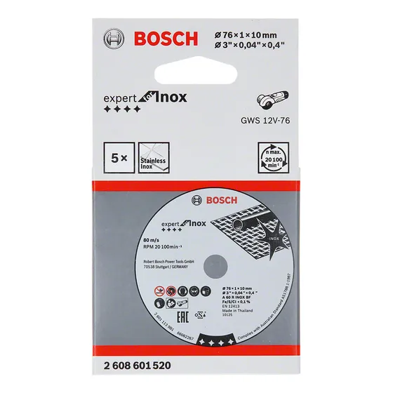 Disco De Corte Expert For Inox Para Acero Inoxidable 76 X 10