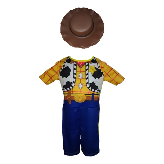 Fantasia Roupa Infantil Woody Curto Com Enchimento E Chapéu