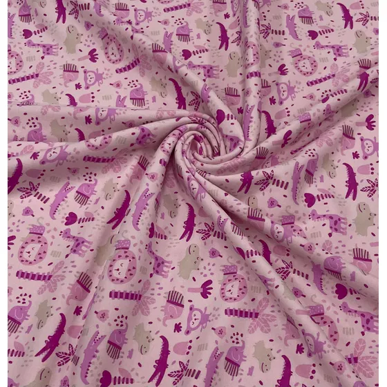 Tela Interlock Estampado Infantil -algodón- X Mts- Tdj