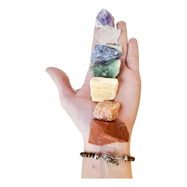 Set Siete Chackras Piedras Energeticas Kit 7 Chakras Bruto