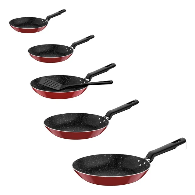 Set X 5 Sartenes Tramontina De 18+20+22+24+26 Cms + Espatula