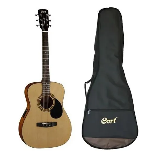 Guitarra Electroacústica Cort Af510eop Con Funda De Color Open Pore Orientación De La Mano Diestro