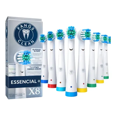 Refis Escova Elétrica Compatível Oral B Precision Clean Kit 8 Refis