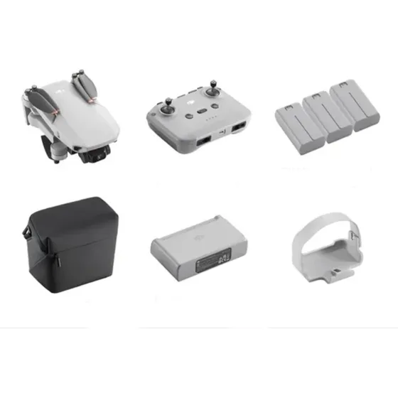 Dron Mini 4k de DJI con kit Fly More, color gris
