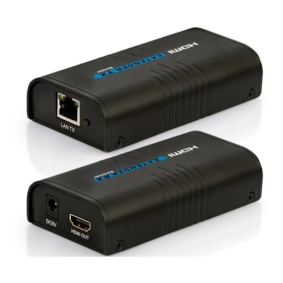 4 Kits Extensores Hdmi 120m 1 Unico Cabo Rede Cat5 Cat6