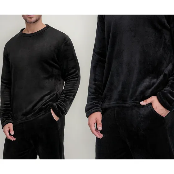 Conjunto Pijama Jogging Sweater Plush Abrigo Invierno Hombre