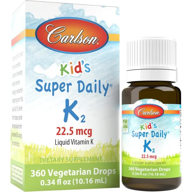 Súper Vitamina K2 22.5 Mcg Diaria De Niños Carlson 10.16 Ml