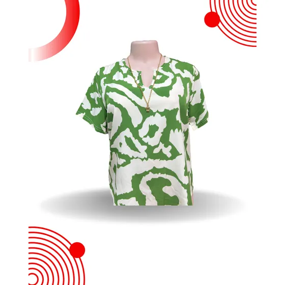 Blusa Dama Manga Corta Estampada