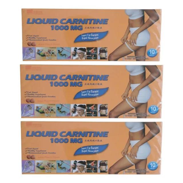 Carnitina Caja ×10 Ampollas Liquidas Promoción 3 Cajas