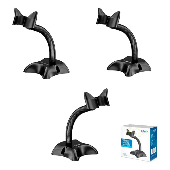 Kit 3 Suporte Para Leitor De Código De Barras Universal Flex