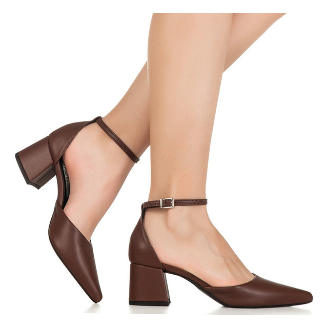 Scarpin Feminino Gigil Salto Grosso Salomé Retrô Moda Scarpin Feminino Gigil Salto Grosso Salomé Retrô Moda