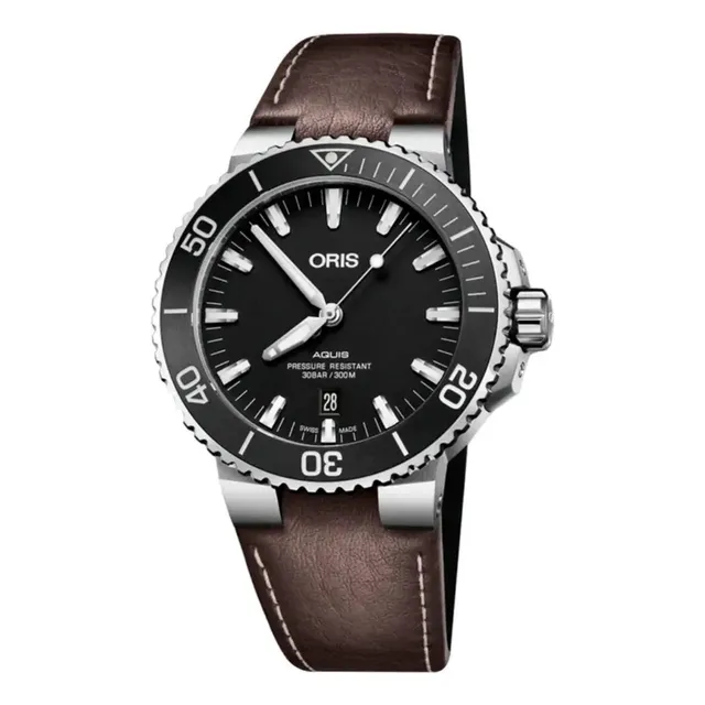 Reloj Oris Big Crown Propilot 01 751 7761 4164-07 6 20 07lc Color de Correa Café Color Bisel Plateado Color del Fondo Negro