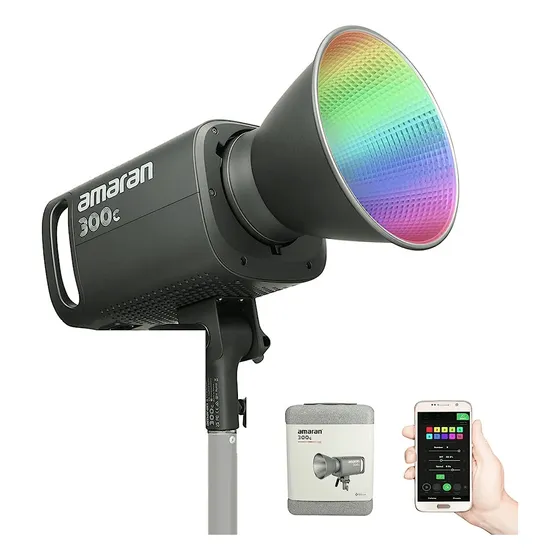 Iluminador Led Amaran 300c Rgb Luz Contínua 300w Monolight Cor da estrutura Cinza 127/220V