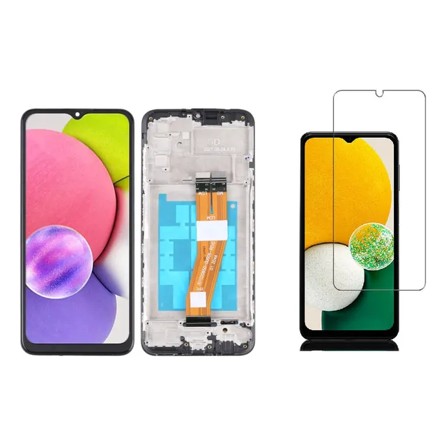Tela Frontal Display Touch Compatível A03s A037 Aro Premium